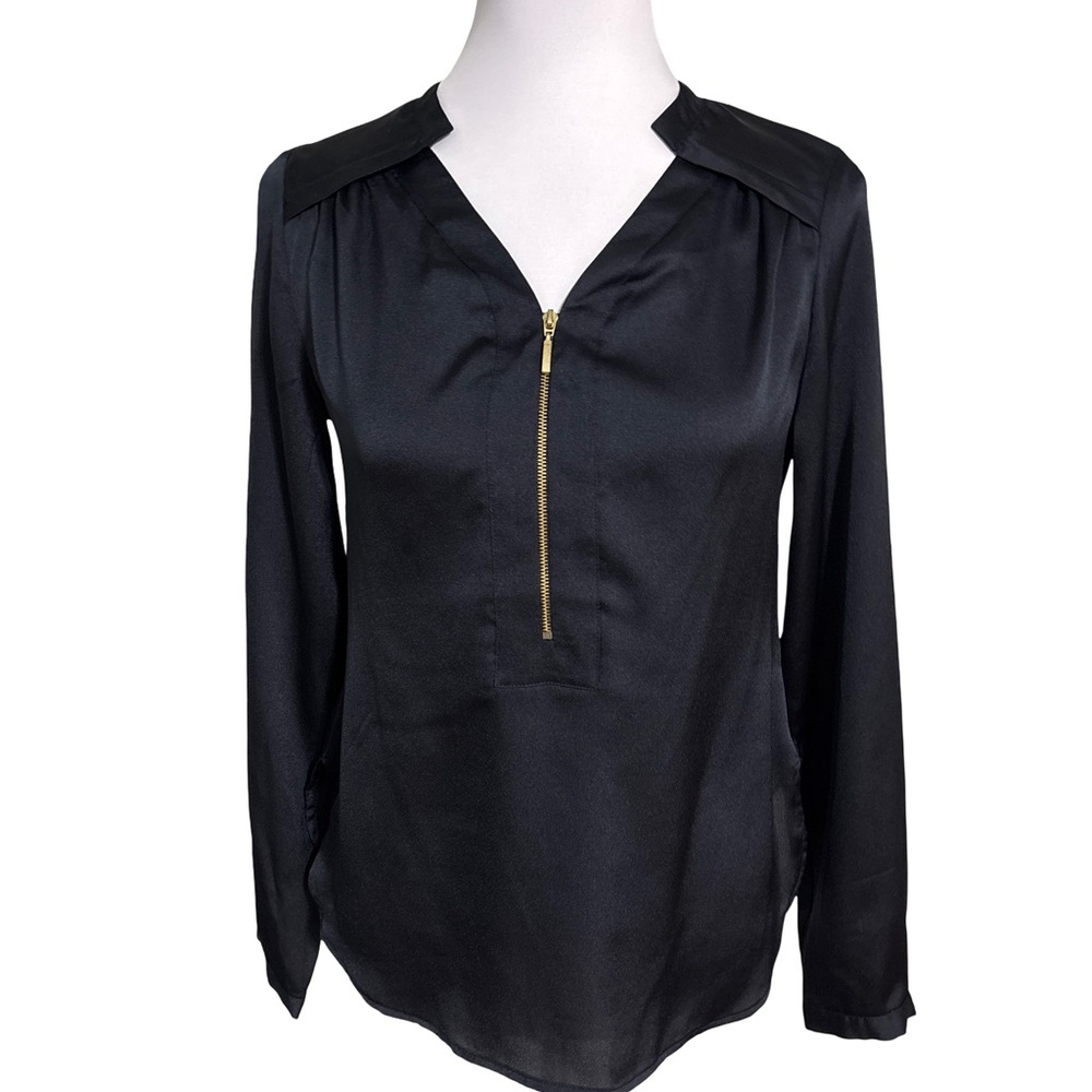 The Limited Black Zip-Up Blouse